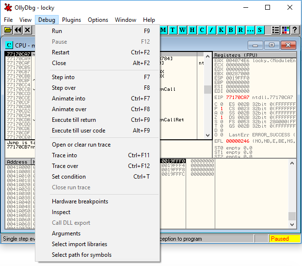 debuggers and disassemblers