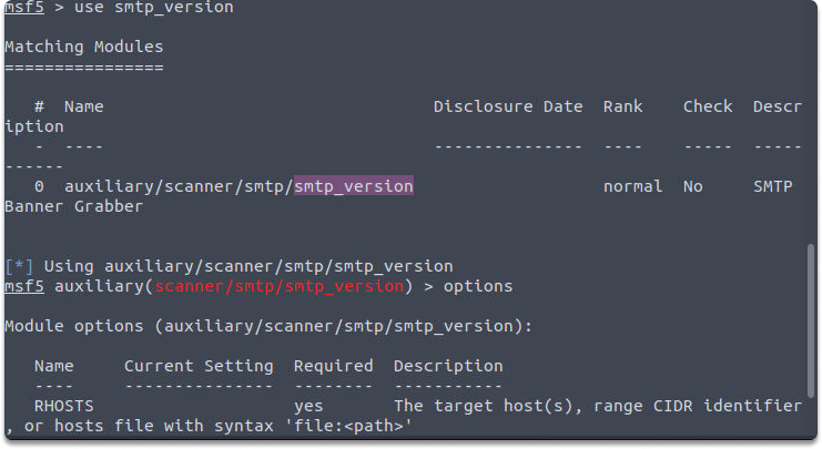 metasploit smtp enumeration