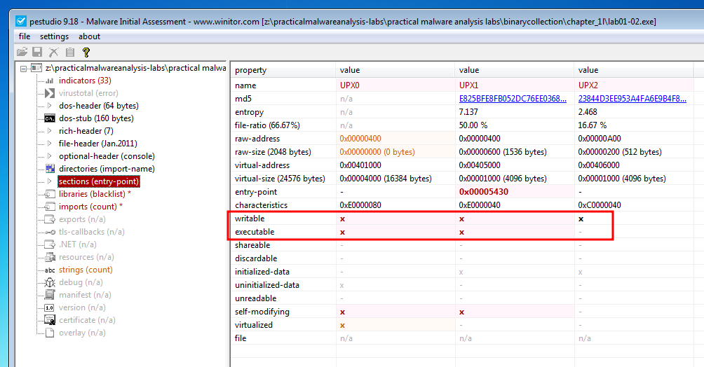 pe studio abnormal malware analysis